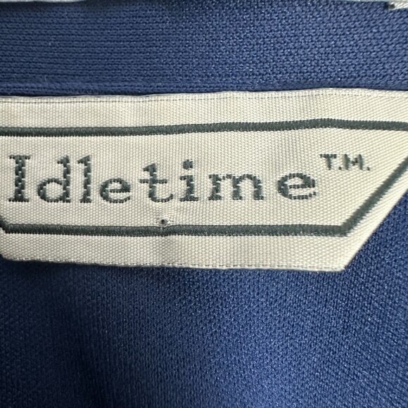Retro Idletime Mens Navy Blue Short Sleeve Button-Up Shirt Size L - Picture 3 of 5